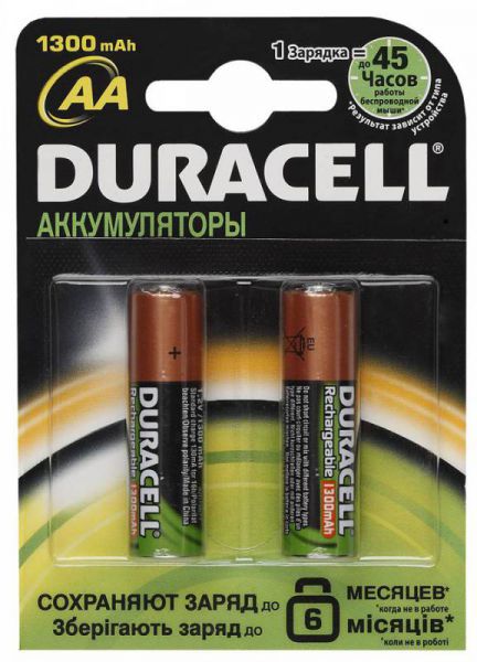 Аккумулятор (батарейный блок) для фотокамеры Duracell HR6-2BL 1300mAh AA (2шт. уп)