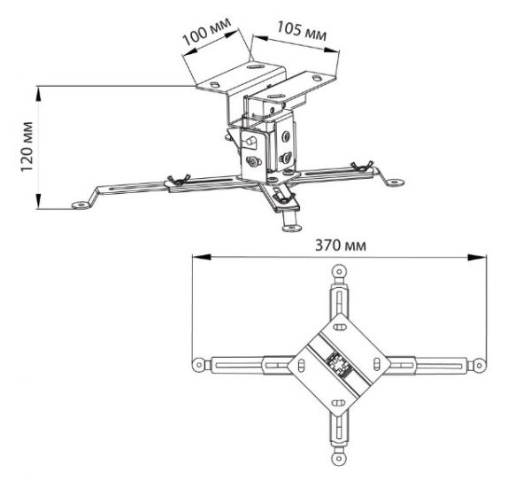 Кронштейн для проектора Cactus CS-VM-PREC01-WT 23 кг потолочный поворот и наклон белый